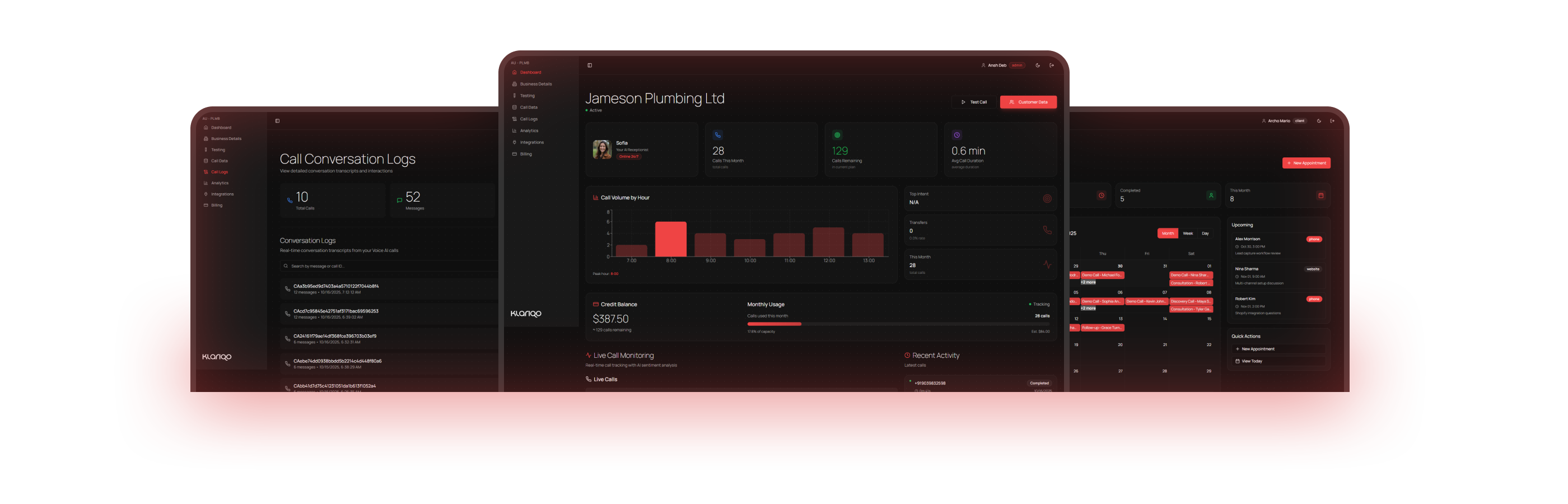 Klariqo Dashboard - Complete AI assistant management interface
