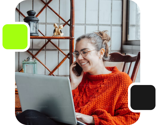 Woman on a business call